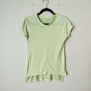 Lululemon green Striped Mesh Short Sleeve active work out woman’s 6